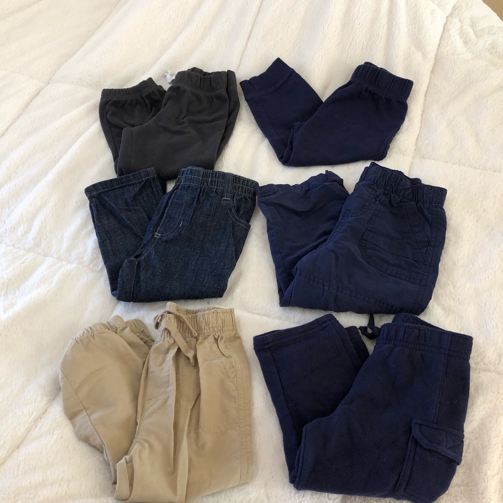 Lot of 24mo pants (sweat, khaki, cotton, denim)